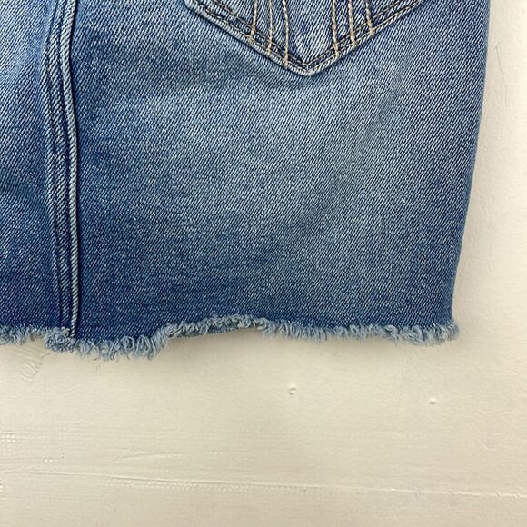 Y2K Hollister Denim Distressed Mini Skirt Jean size 00 - Picture 5 of 11